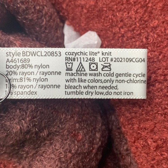 NEW Barefoot Dreams‎ Women\'s CozyChic Lite Confetti Beanie Crimson Rosewood Red main image 6
